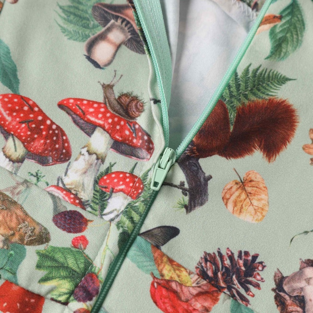 Dolly & Dotty 1950s Green Forest Mushroom Print Claudia Swing Dress, UK 12/US 8 - Picture 11 of 11